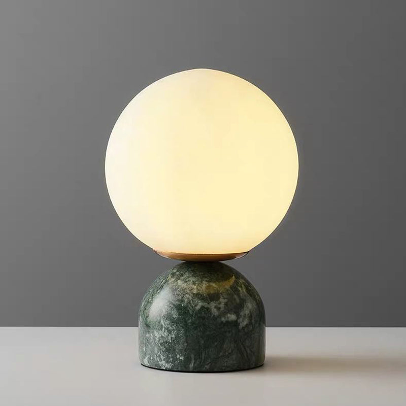 Modern round table lamp with Bailey marble base