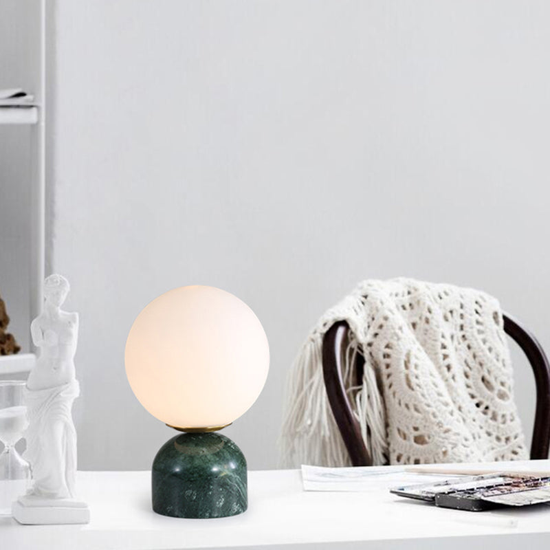 Modern round table lamp with Bailey marble base