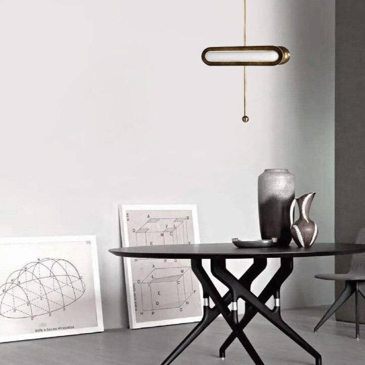 Lámpara de suspensión design LED de metal redondeado, estilo brillante