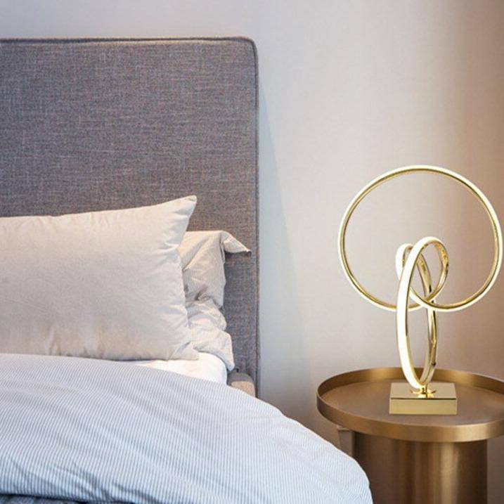 Modern design LED bedside cabinet in gold spiral Art