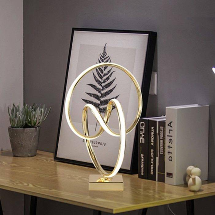 Mueble de cabecera design moderno LED espiral dorado Arte