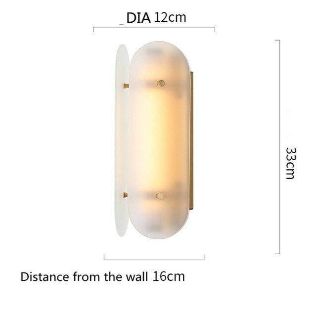 wall lamp LED design wall with two rounded glass panels