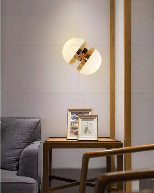Applique murale dorée LED avec demi-sphère design Creative - vue 7 sur 7