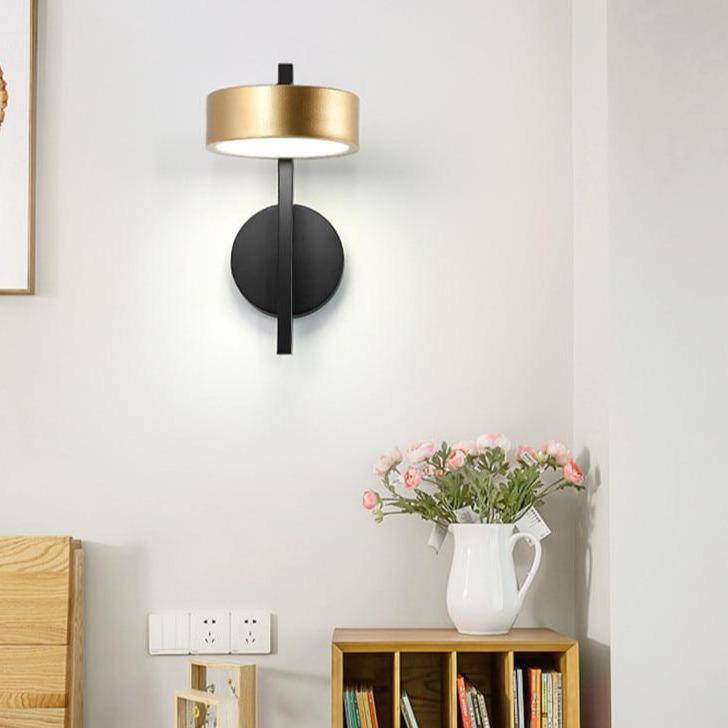 wall lamp LED design wall with gold cylinder Wall