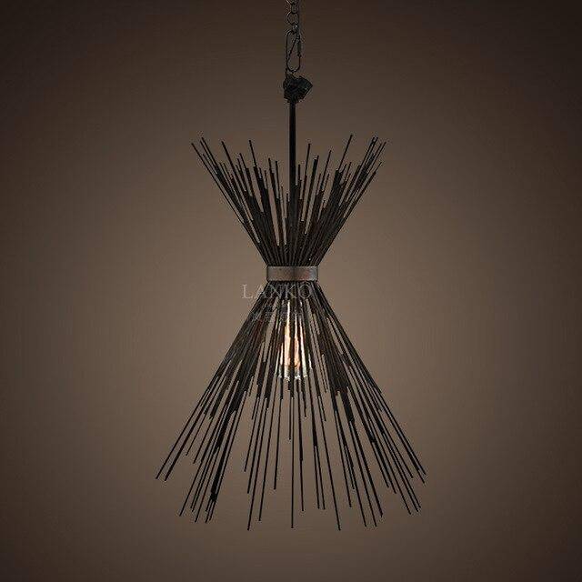Suspension rétro LED avec épis en métal décoratif
