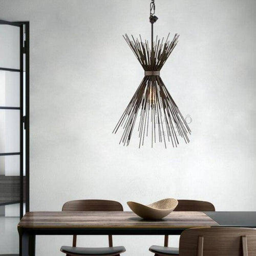 pendant light LED backlight with decorative metal spikes