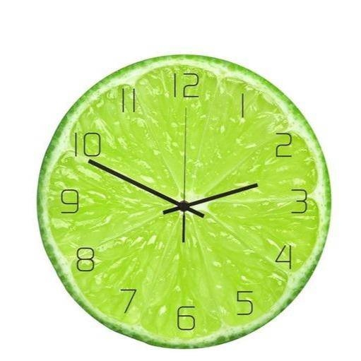 Horloge murale ronde style Citron vert Coktail