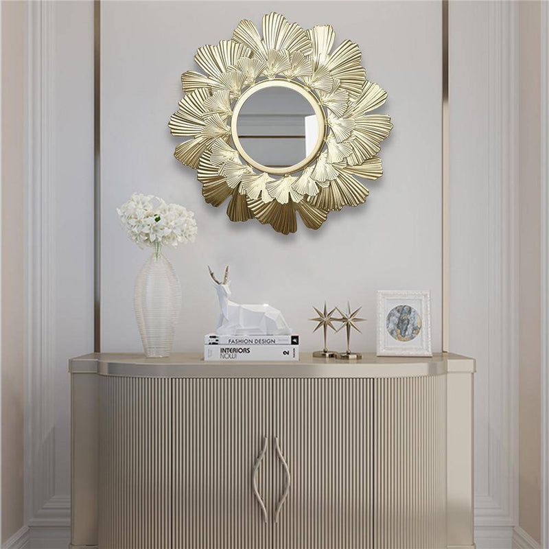 Miroir mural décoratif rond style soleil 40cm