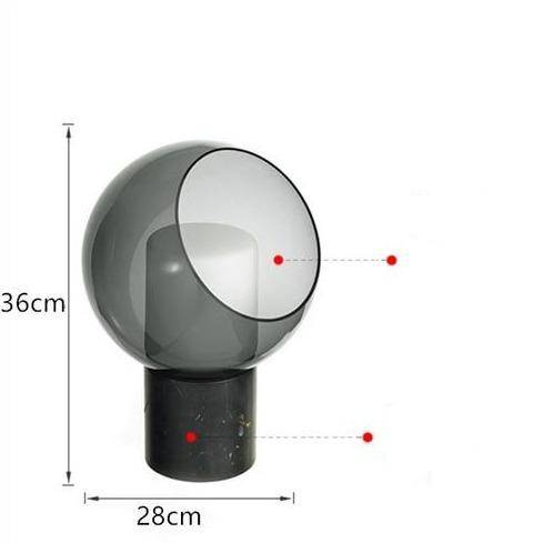 Lampe à poser design LED en marbre avec boule en verre Luxury