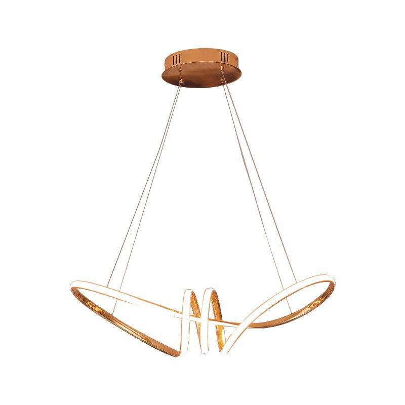 Neo LED design chandelier with golden spirals