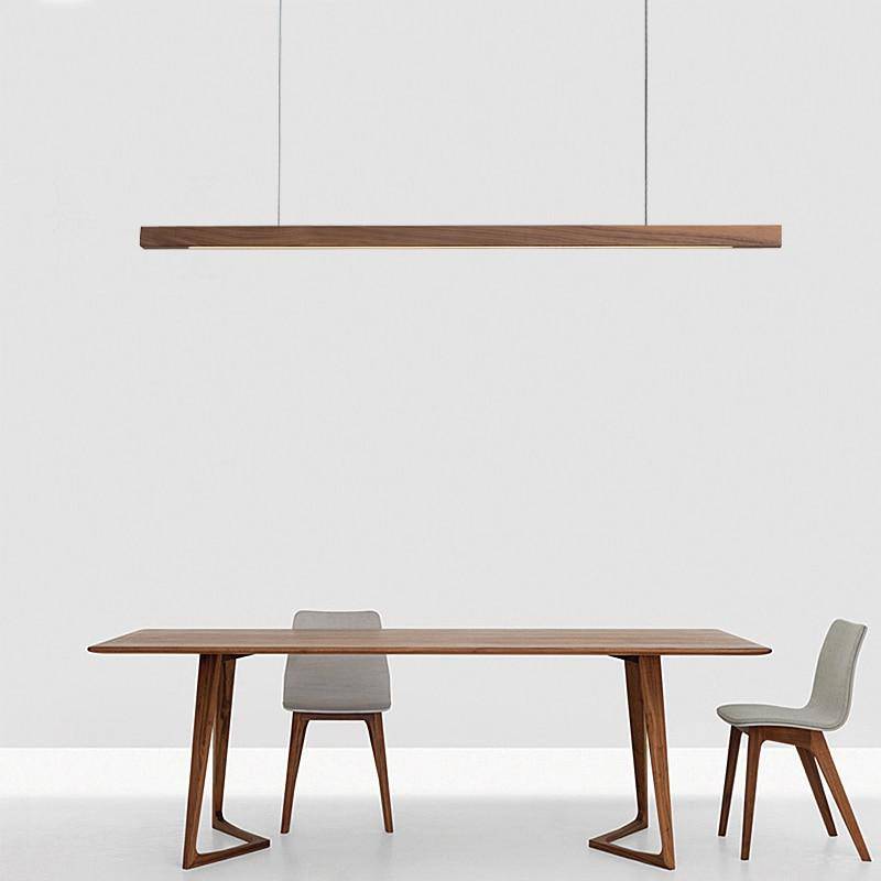 Suspension design moderne LED en bois allongé Hang