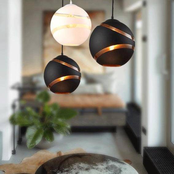 Suspension design à LED avec boule en pierre de verre Lofty