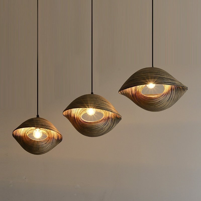 pendant light bamboo shell design