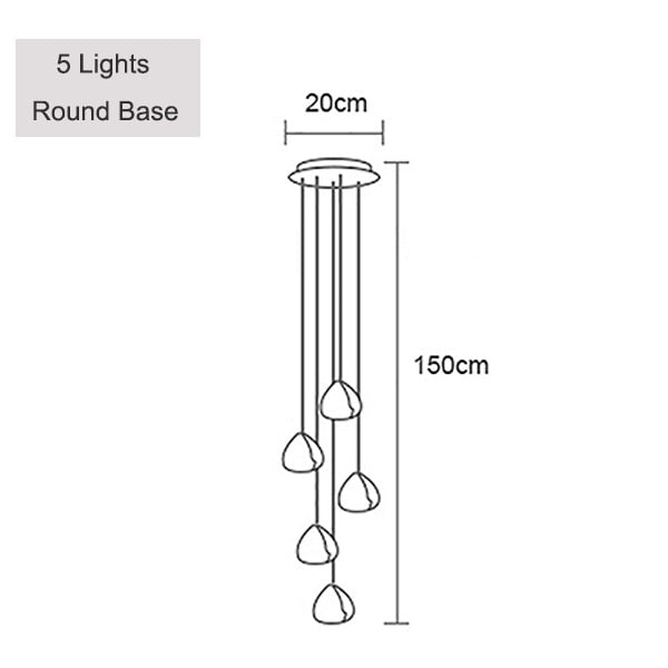 Lustre moderne LED en forme de glaçons en cristal Jaione