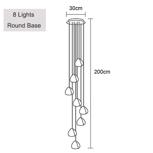 Lustre moderne LED en forme de glaçons en cristal Jaione