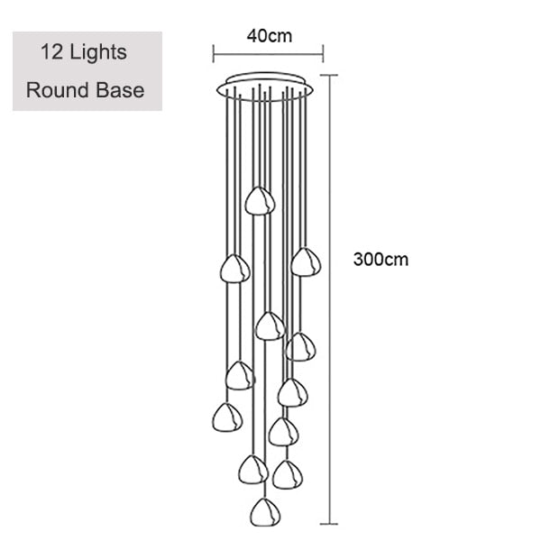 Lustre moderne LED en forme de glaçons en cristal Jaione