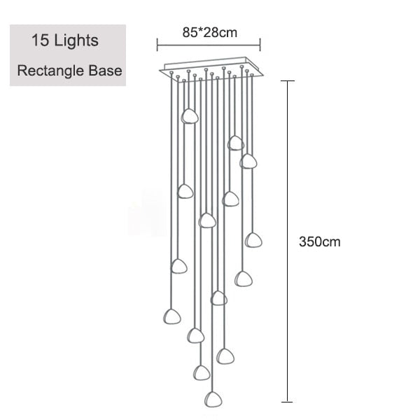 Jaione moderna araña de cristal LED en forma de carámbanos