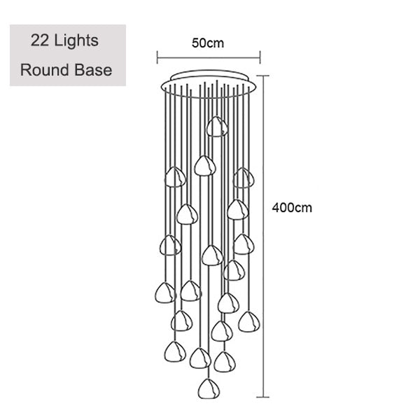 Lustre moderne LED en forme de glaçons en cristal Jaione