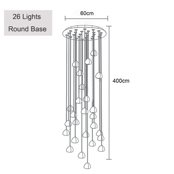 Jaione modern LED crystal chandelier in the shape of icicles