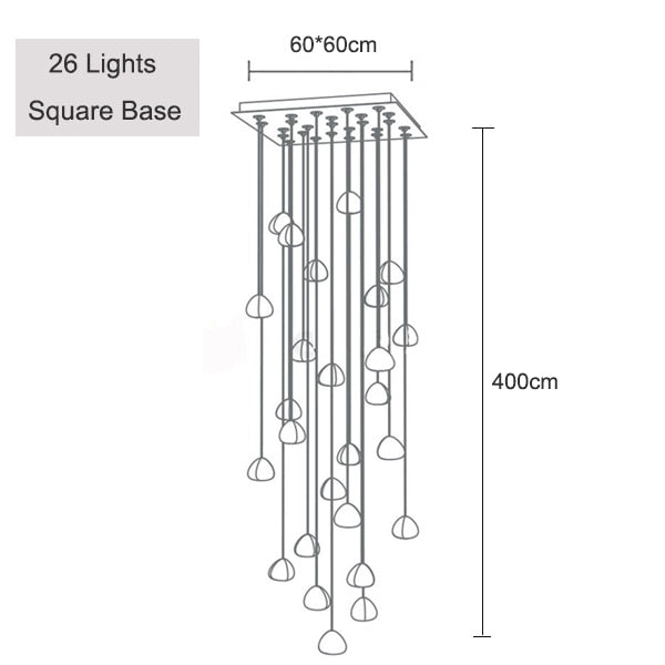 Jaione moderna araña de cristal LED en forma de carámbanos