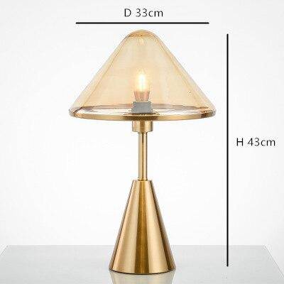 Lampe à poser design LED avec socle conique en métal doré - vue 8 sur 9