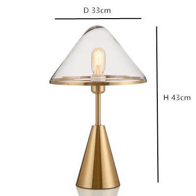 Lampe à poser design LED avec socle conique en métal doré - vue 10 sur 9