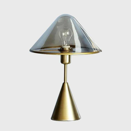 Lampe à poser design LED avec socle conique en métal doré - vue 9 sur 9