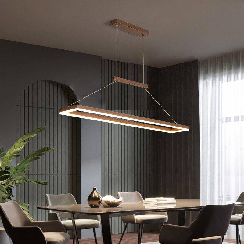 Lofty modern rounded LED chandelier in gold or brown metal