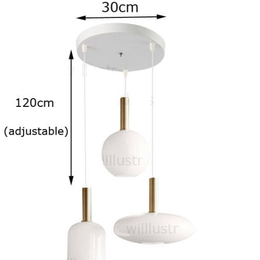 Lámpara de suspensión Valette moderna de cristal blanco ovalado