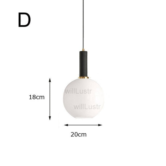 Suspension moderne ovale en verre blanc Valette