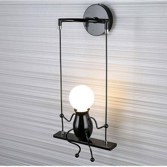 wall lamp LED wall hanging man on swing Decoration