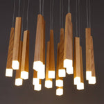 Suspension moderne longue barre en bois Nordic