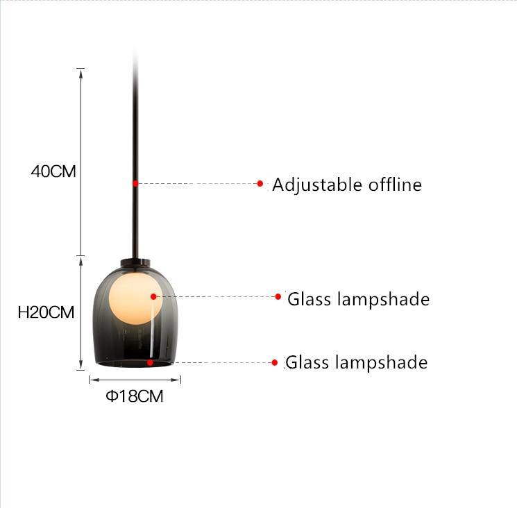 pendant light smoked glass design with inner ball