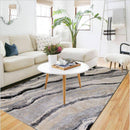 Tapis rectangle aux lignes ondulées grises