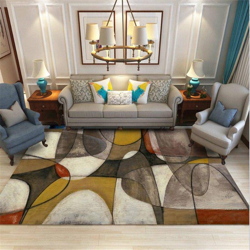 Rectangular carpet in abstract painting style