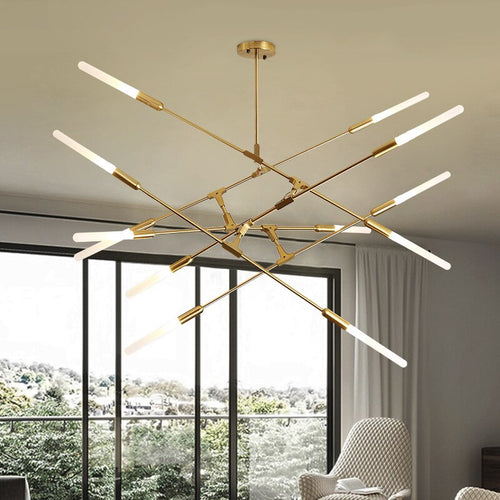 Lustre moderne LED baguettes avec extrémités lumineuses Suvan - vue 3 sur 11