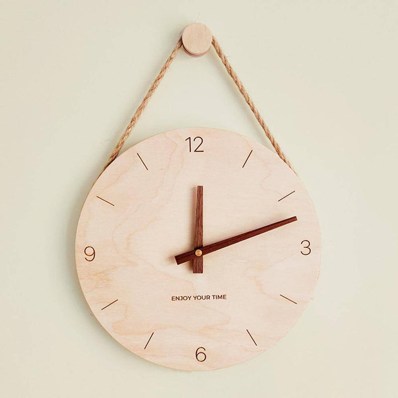 Horloge murale suspendue en bois style japonais