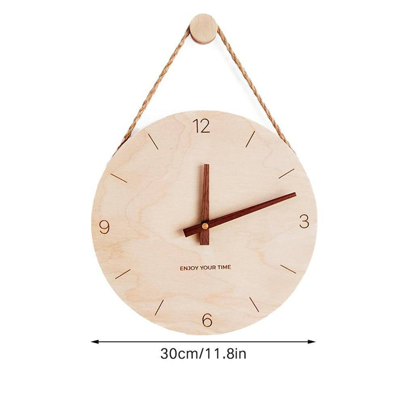 Horloge murale suspendue en bois style japonais
