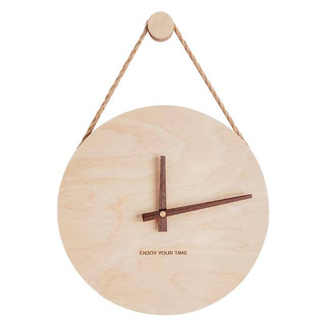 Horloge murale suspendue en bois style japonais