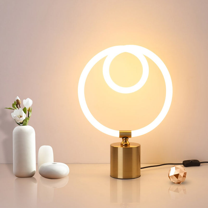 Moderna lámpara de mesa LED con anillos luminosos Severina