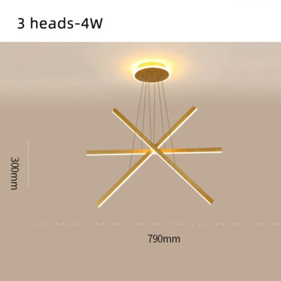 Lustre moderne LED en forme d'étoile métallique doré Alaikari