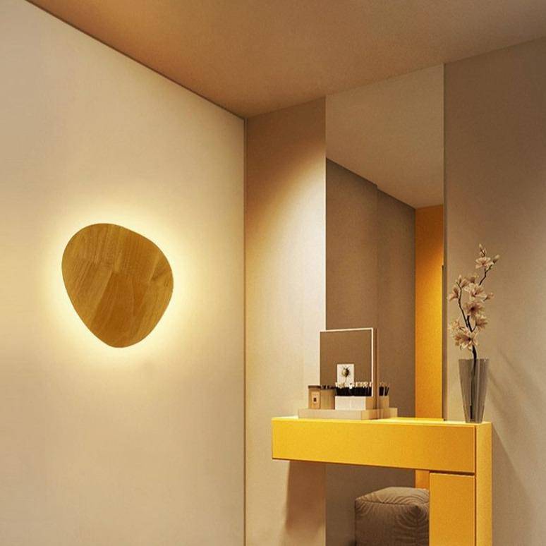 wall lamp Scandinavian oval-shaped LED wall lamp in wood