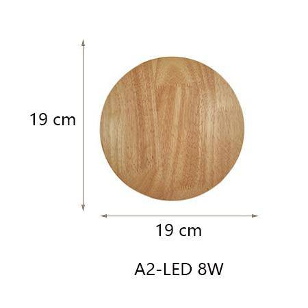 Applique murale scandinave LED de forme ovale en bois