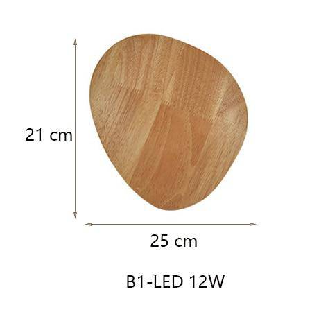 Applique murale scandinave LED de forme ovale en bois