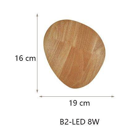 Applique murale scandinave LED de forme ovale en bois