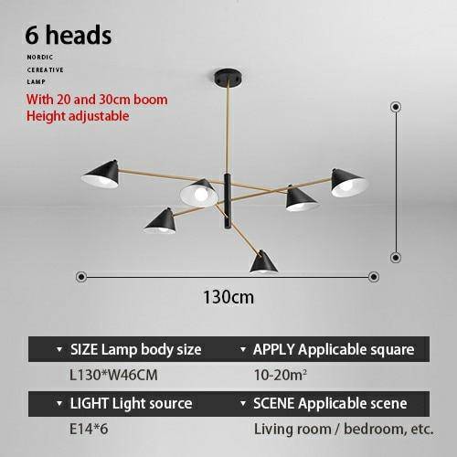 LED design chandelier with several triangular shades Loft style