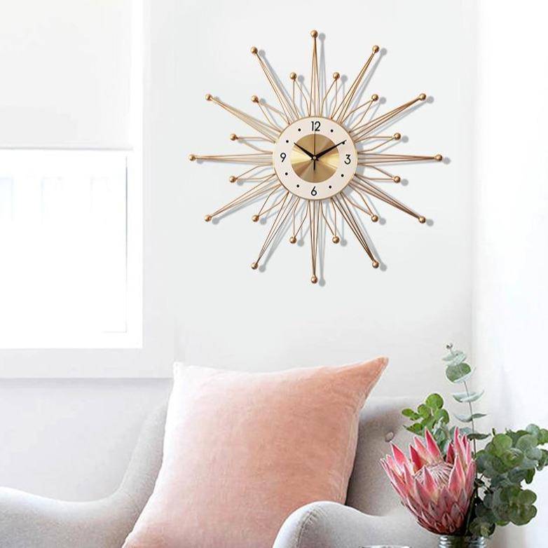 Horloge murale design grande étoile dorée 50cm Luxury