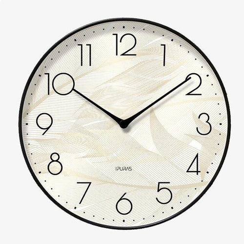 Horloge murale ronde avec fond beige Chansrun