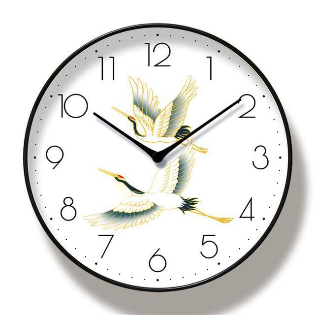 Horloge murale ronde avec des oiseaux colorés Chansrun