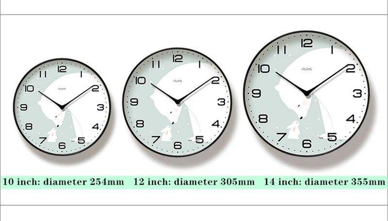 Horloge murale ronde avec dessin de chat Chansrun